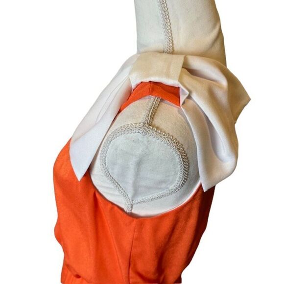 Pixi + Ivy Women's One Shoulder Bow Dress Orange with Size Medium - Picture 4 of 11